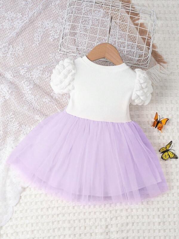 Baby Lilac Puff Sleeve Dress