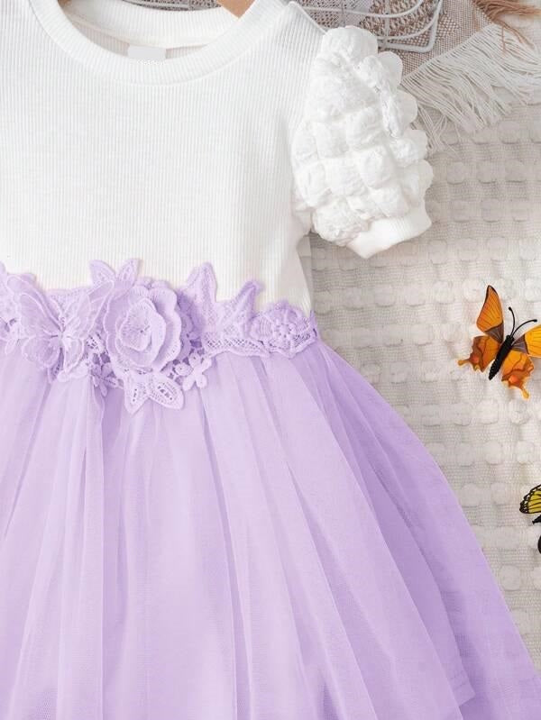 Baby Lilac Puff Sleeve Dress