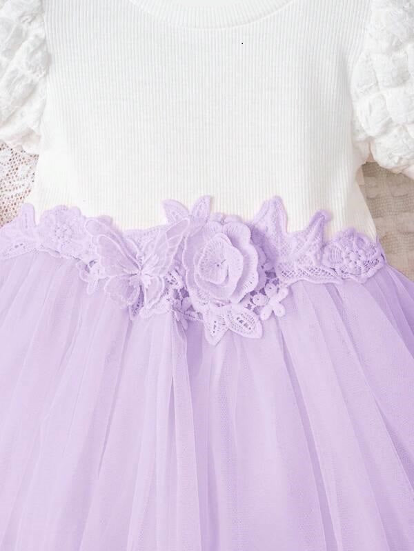 Baby Lilac Puff Sleeve Dress