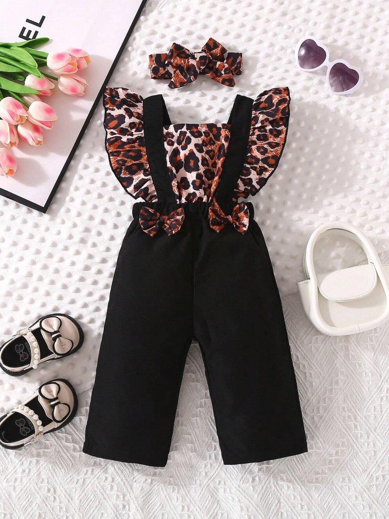 Baby Leopard Print Romper Set