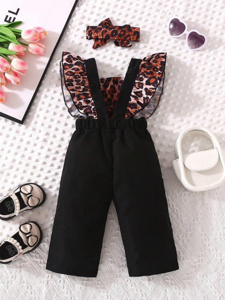 Baby Leopard Print Romper Set