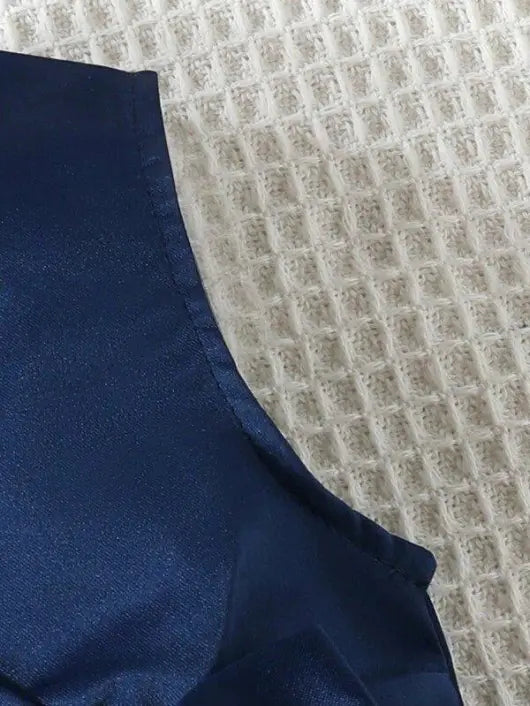 Baby Side Bow Detailed Dress Navy Blue