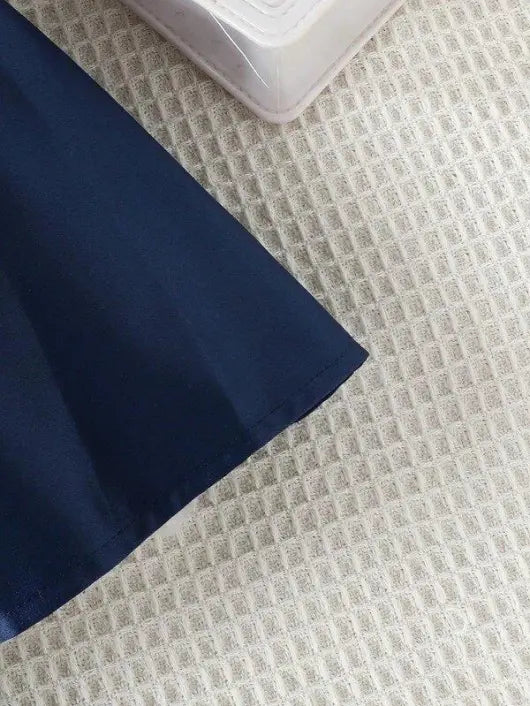 Baby Side Bow Detailed Dress Navy Blue