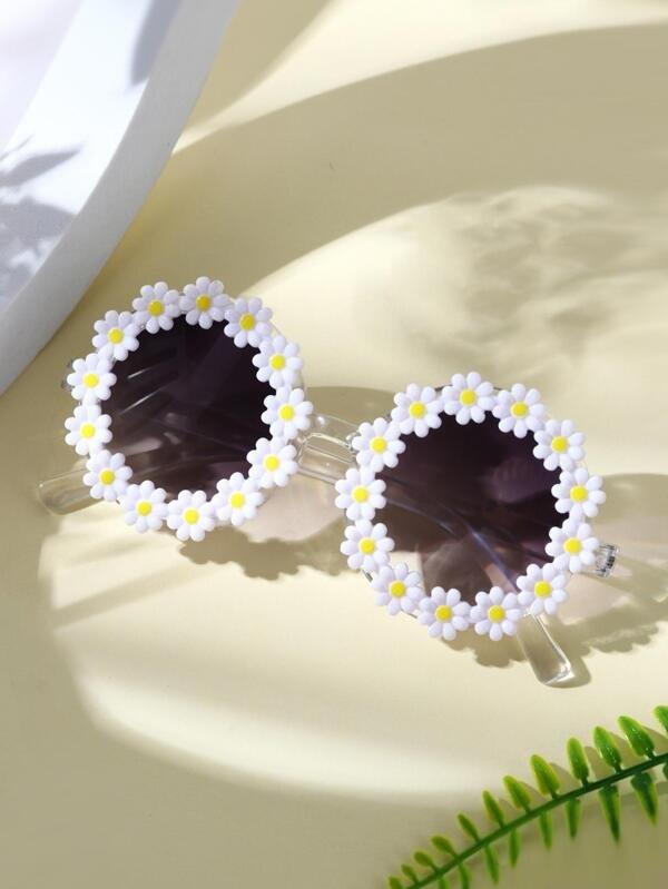 Kids Daisy Sunglasses White