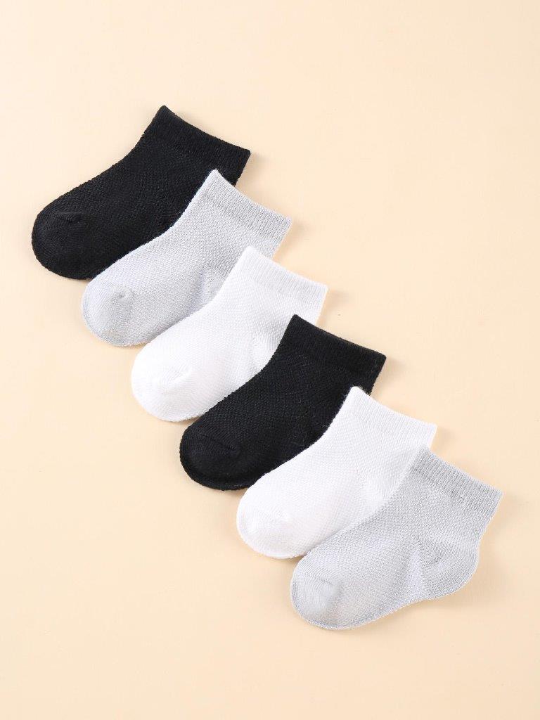 Baby Set of 6 Breathable Socks (0-6M)
