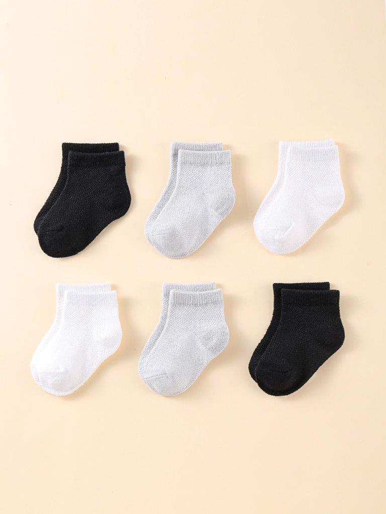 Baby Set of 6 Breathable Socks (0-6M)