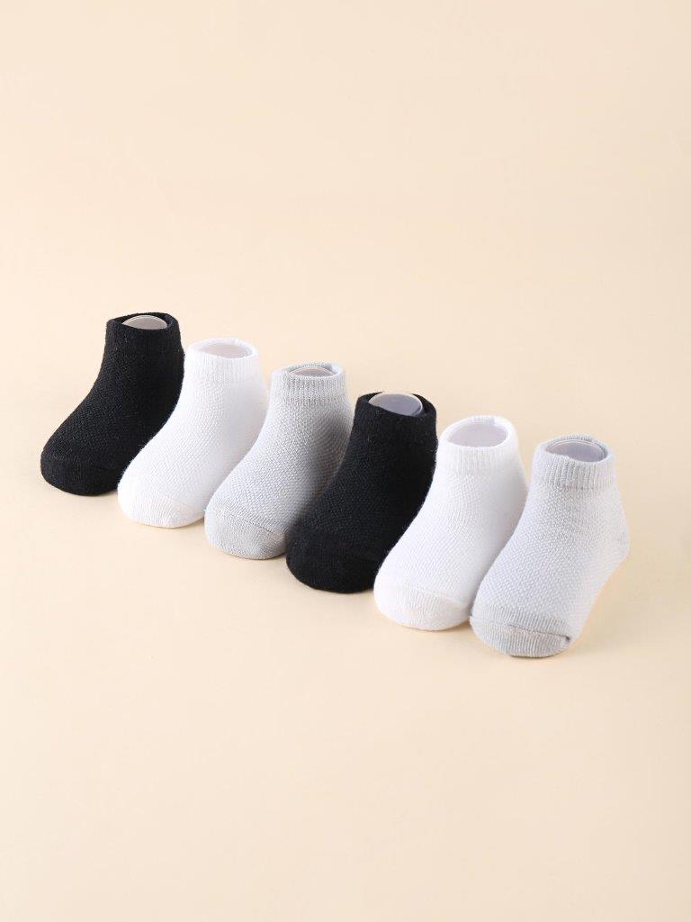 Baby Set of 6 Breathable Socks (0-6M)