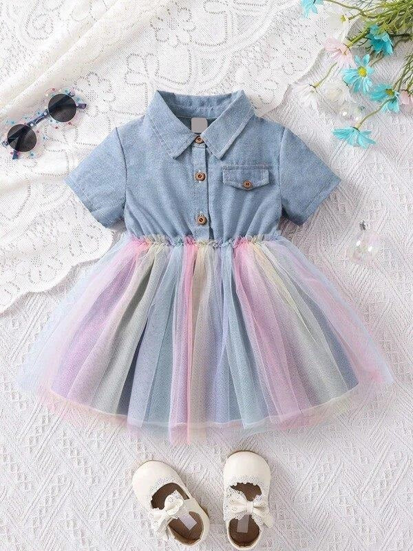 Baby Shirt Mesh Dress