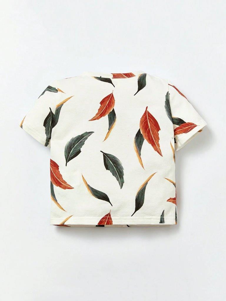 Baby leaf Print Tee and Pants Set