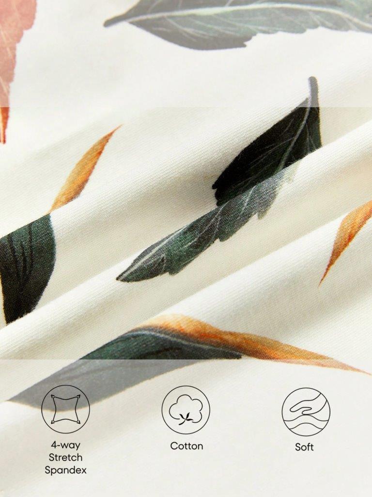 Baby leaf Print Tee and Pants Set