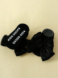 Baby Ankle Socks With Silk Bow Black