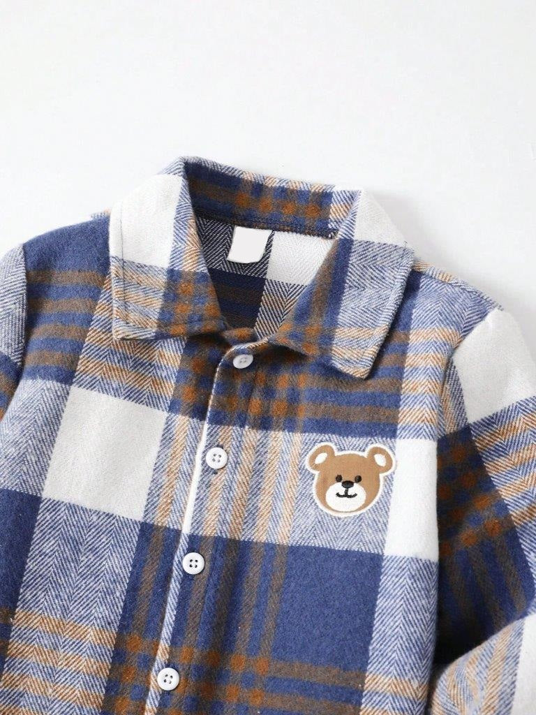 Toddler Boys Plaid Shirt And Pants Set