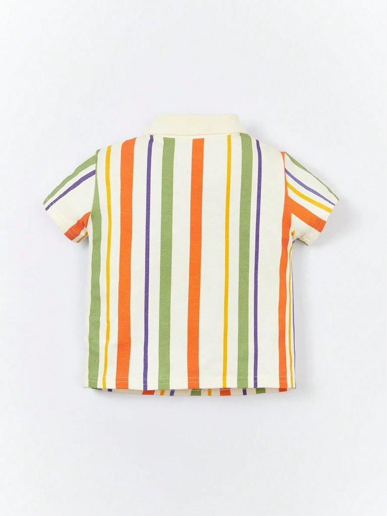 Baby Stripe Golf Tee And Pants Set