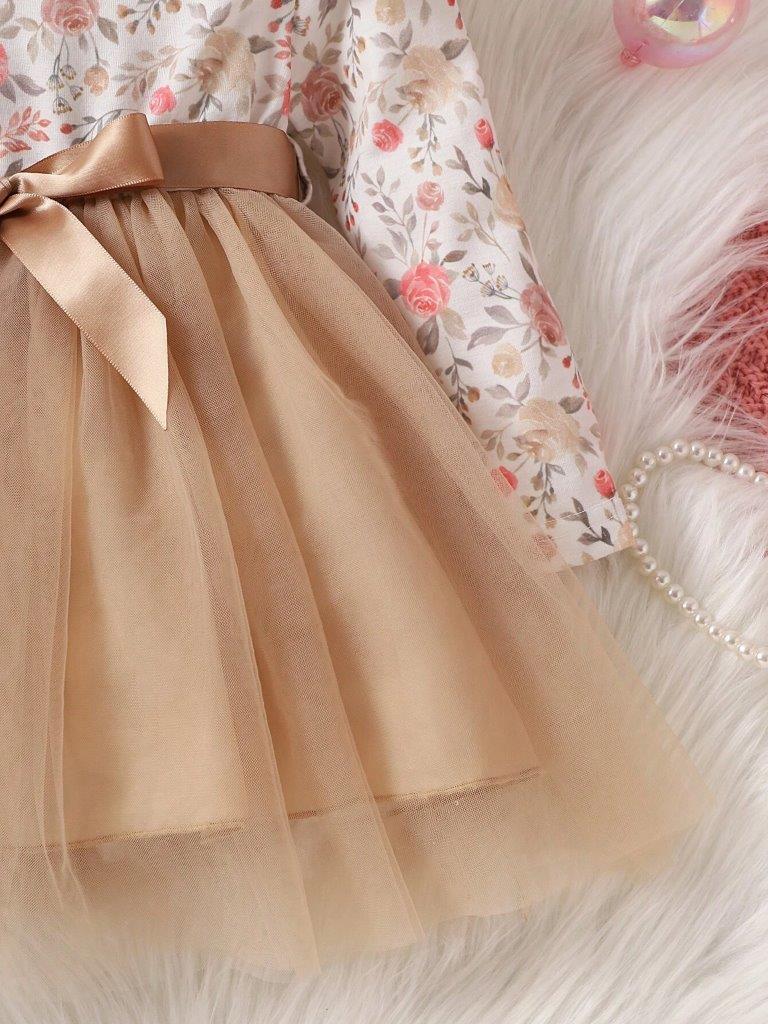 Baby Floral Print Belted Dress