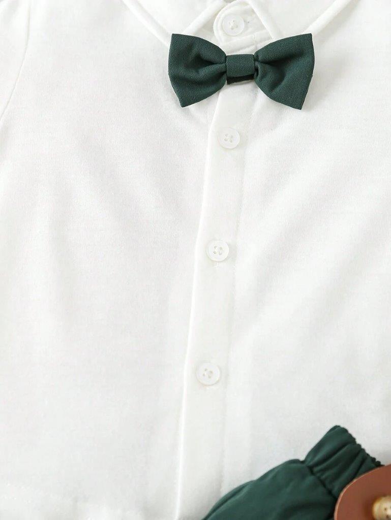 Baby 3 Piece Short Sleeve Suspender Set (Excluding Hat)