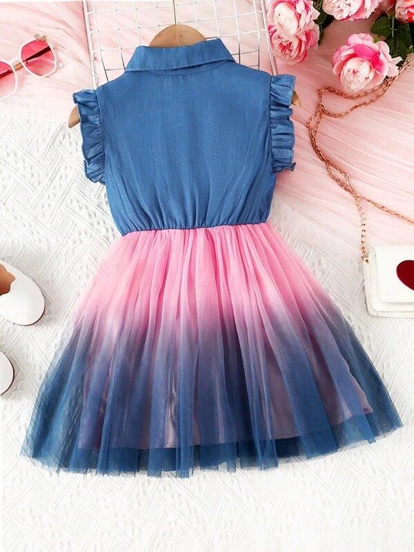 Toddler Girls Ruffle Trim Shirt Dress