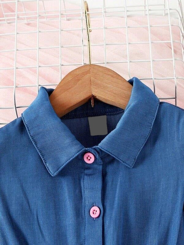 Toddler Girls Ruffle Trim Shirt Dress