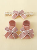 Baby Bow Socks With Headband (6-12 mnths)