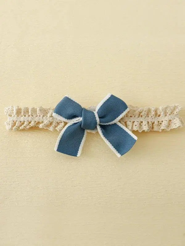 Baby Blue Bow Socks With Headband (6-12 months)