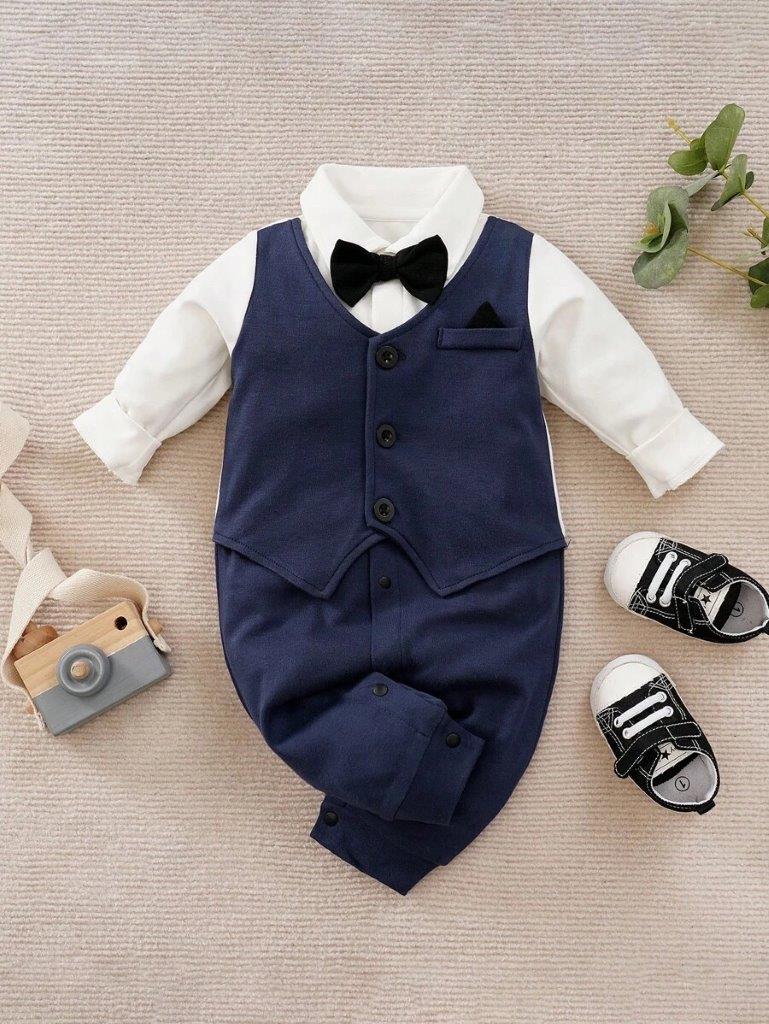 Baby Jumpsuit Navy (Without Bowtie)