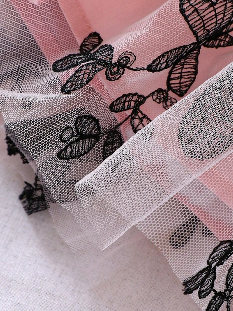 Baby Pink Butterfly Mesh Dress
