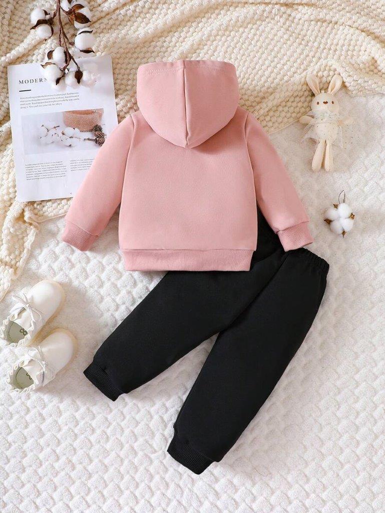 Baby Double Heart Print Tracksuit Set
