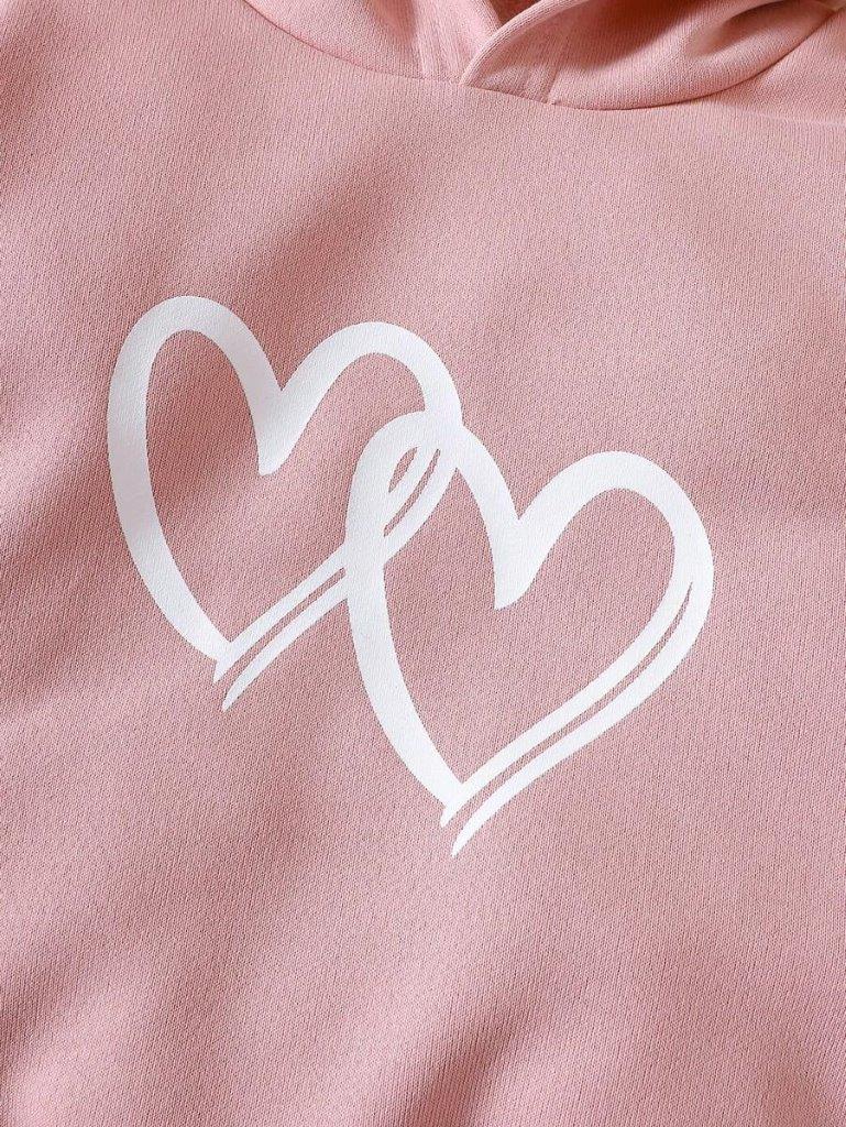 Baby Double Heart Print Tracksuit Set