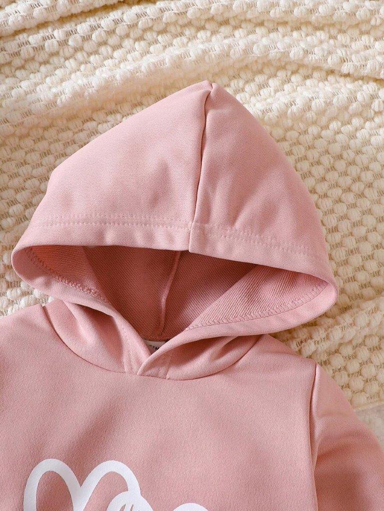 Baby Double Heart Print Tracksuit Set