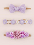 Baby 3 Piece Headband Set Purple