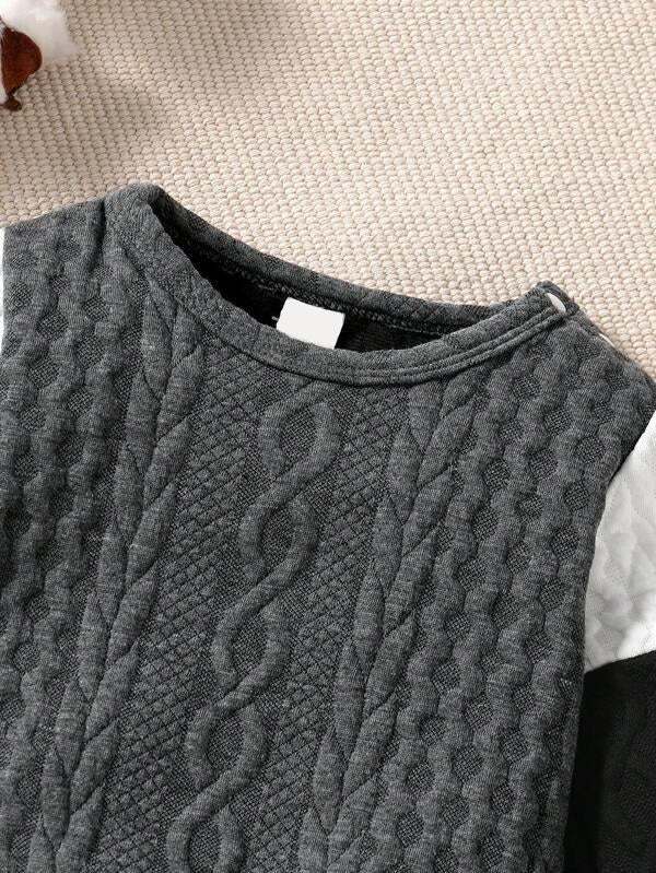 Baby Chain Pattern Pullover And Pants Set