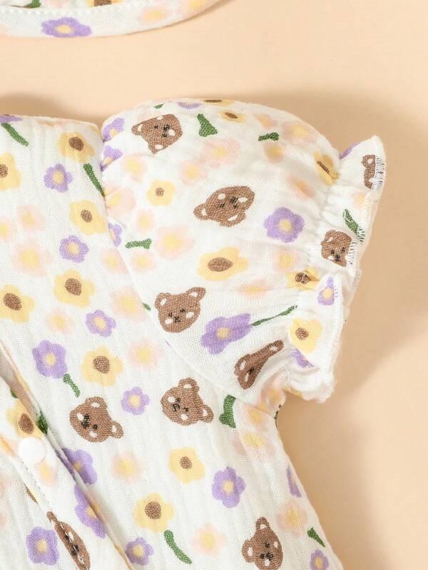 Baby 4 Piece Floral Romper Set