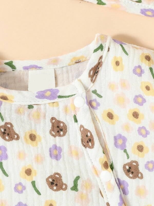 Baby 4 Piece Floral Romper Set
