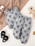 Baby Teddy Vest And Pants Set