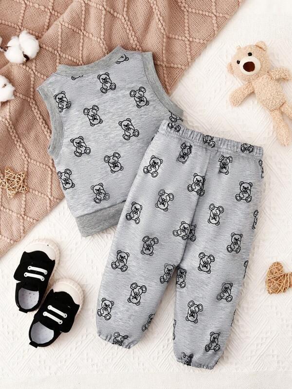Baby Teddy Vest And Pants Set