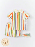 Baby Stripe Golf Tee And Pants Set