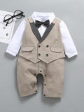 Baby Flap Pocket Bow Tie 2 in 1 Jumpsuit
