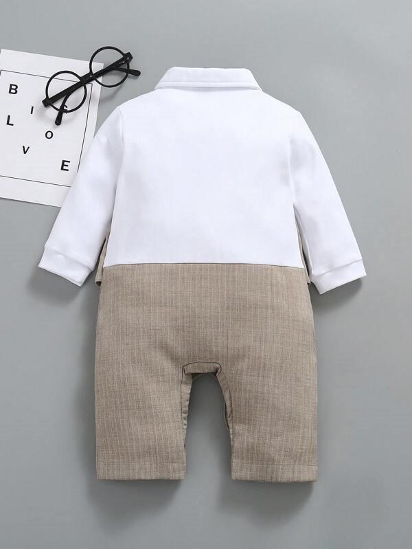 Baby Flap Pocket Bow Tie 2 in 1 Jumpsuit