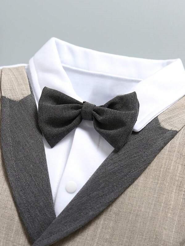 Baby Flap Pocket Bow Tie 2 in 1 Jumpsuit