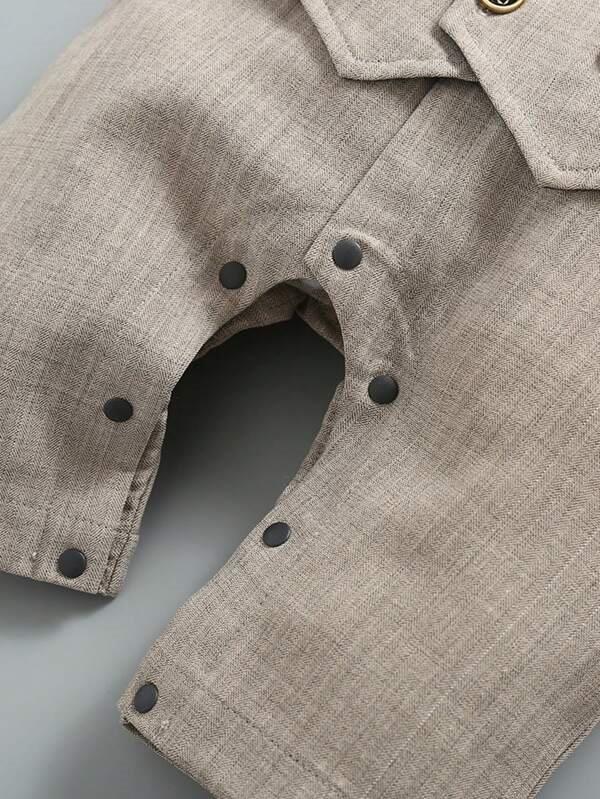 Baby Flap Pocket Bow Tie 2 in 1 Jumpsuit