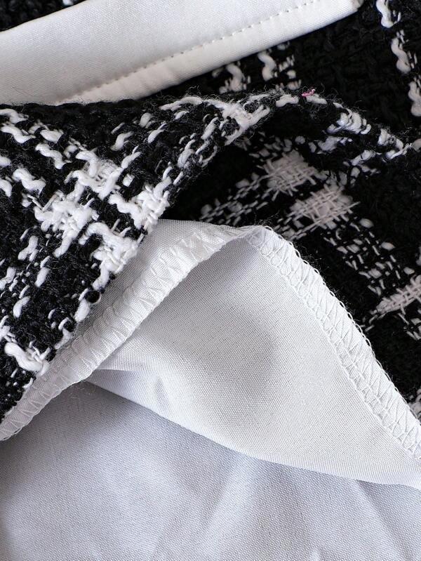 Baby Plaid Black And White Dress