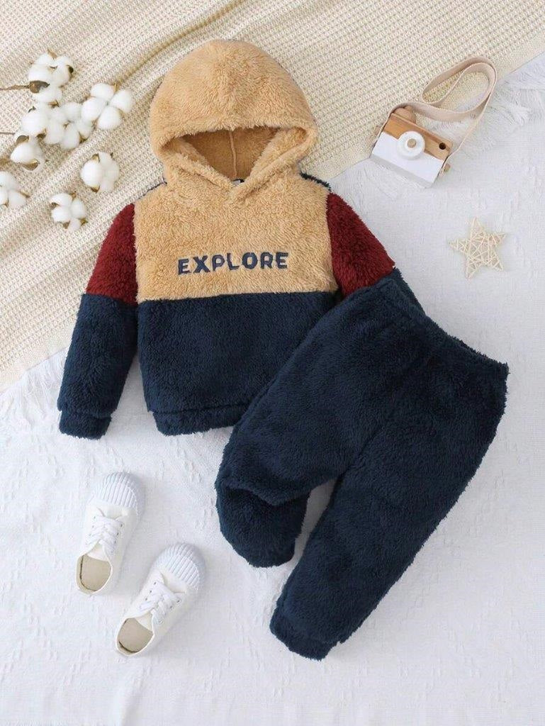 Baby 2 Piece Explore Teddy Pullover And Pants Set