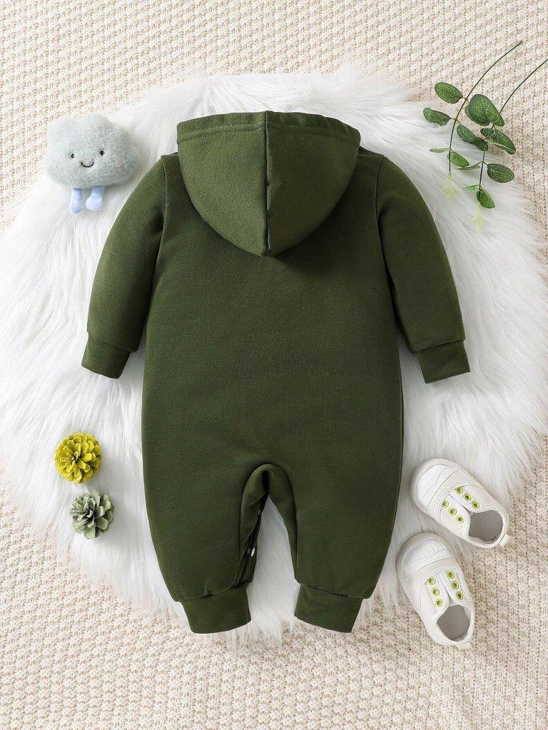 Baby Hooded Army Green Jumpsuit