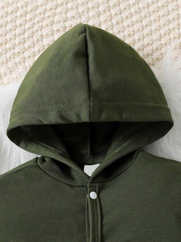 Baby Hooded Army Green Jumpsuit