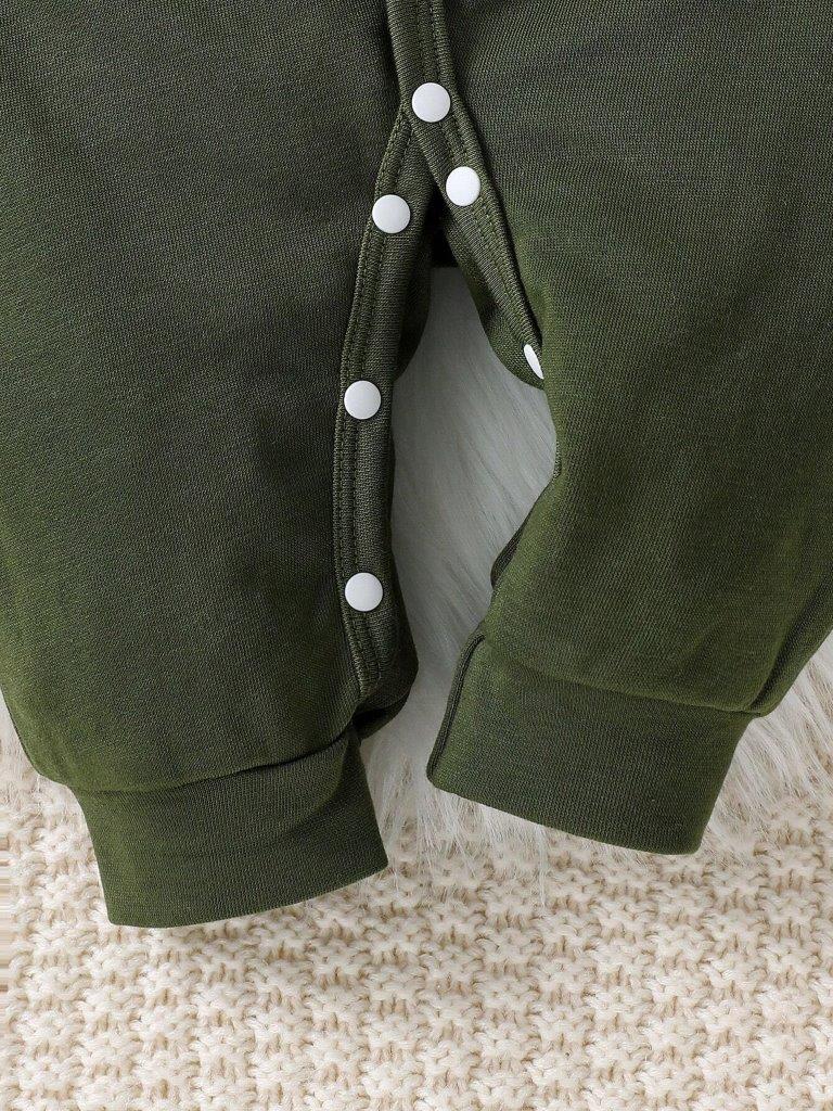 Baby Hooded Army Green Jumpsuit