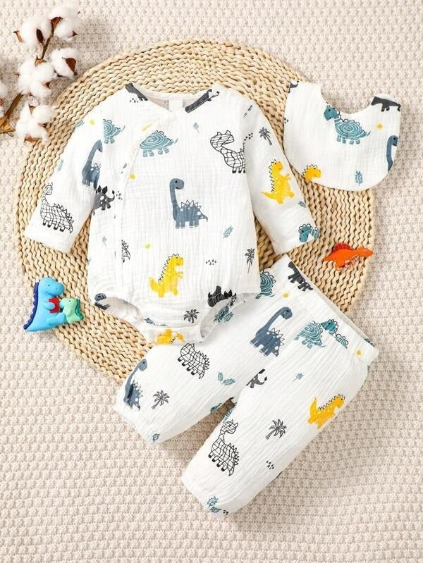 Baby Dinosaur Bodysuit 3 Piece Set