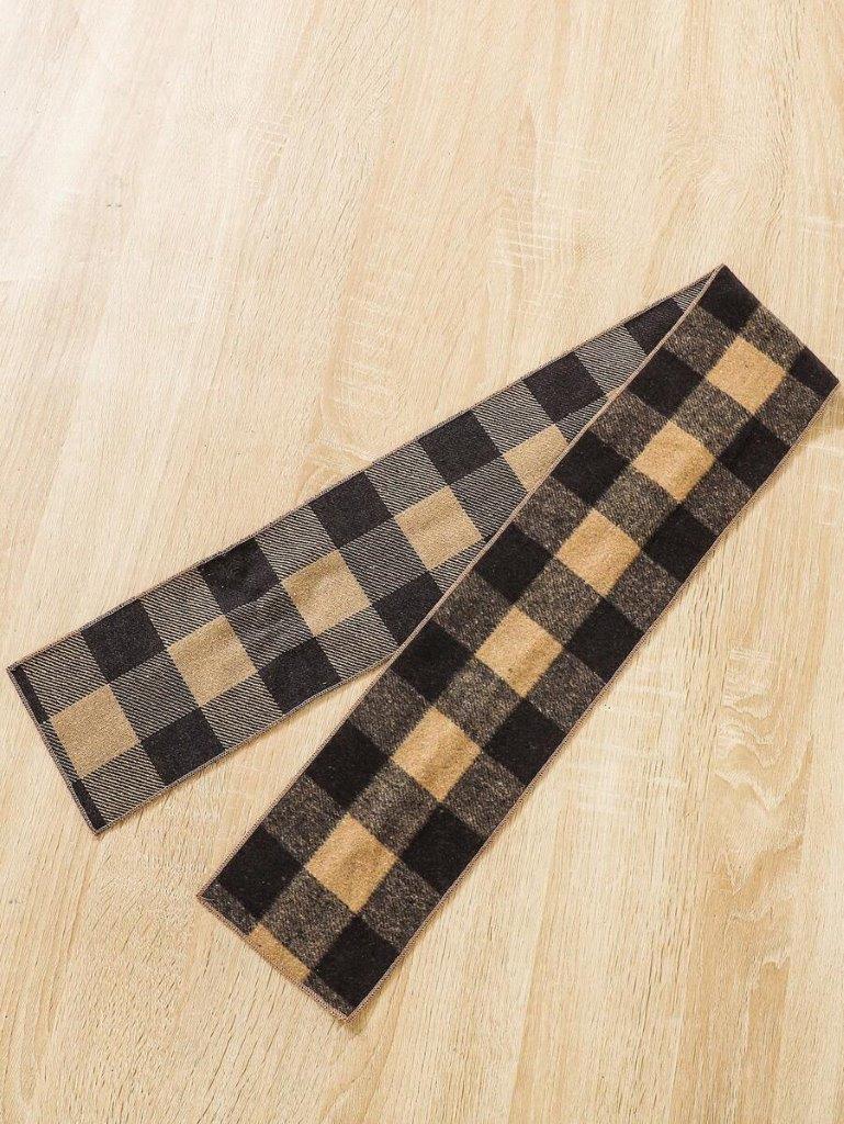 Baby Brown Coat With Plaid Scarf
