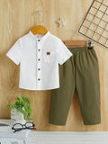 Baby Pocket Shirt And Pants Green
