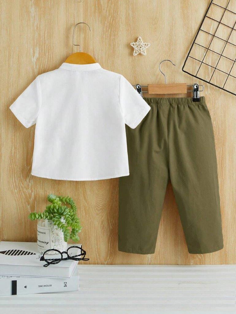 Baby Pocket Shirt And Pants Green