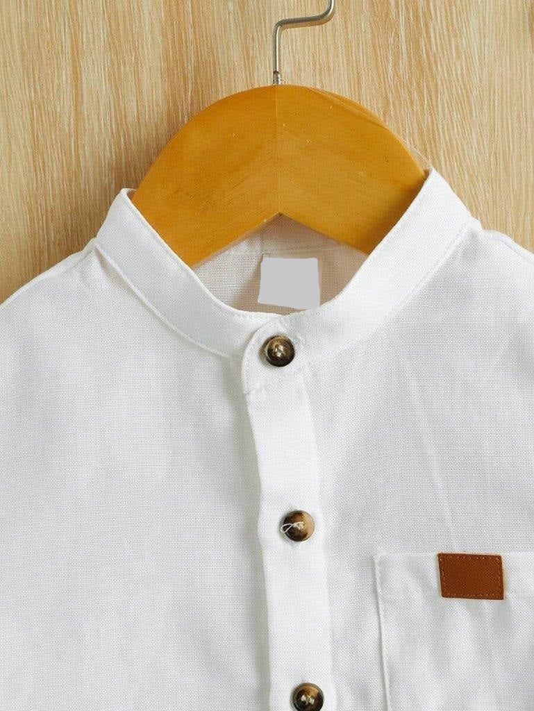 Baby Pocket Shirt And Pants Set Brown
