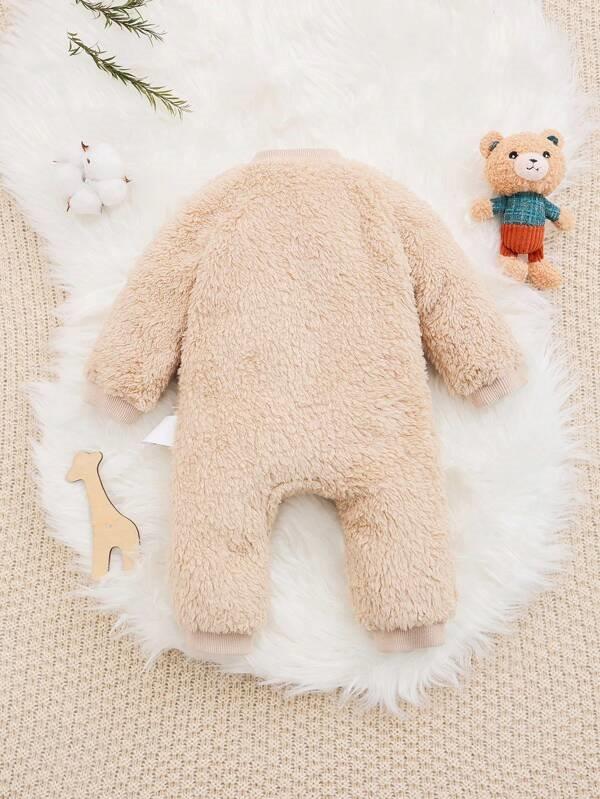 Baby Unisex Teddy Khaki Jumpsuit